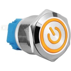 E48T 19MM METAL BUTON KALICILI 12-24V TURUNCU LED 1NO/1NC