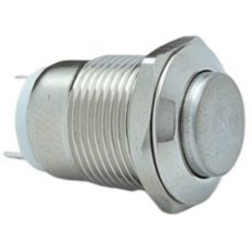 E12  12MM METAL IŞIKSIZ YAYLI BUTON - ÇIKIK KAFA - 1NO - IP67