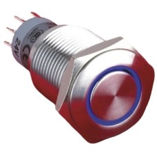 16mm Metal LED'li Kalıcı Buton IP67 LAS2-GQH-11ZE